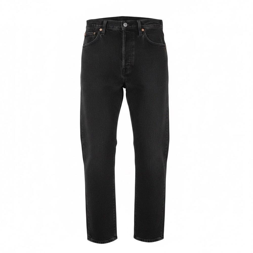 Levis 501 Jeans Mens 35x30 Black Denim Regular Fit Straight Button Fly Stretch